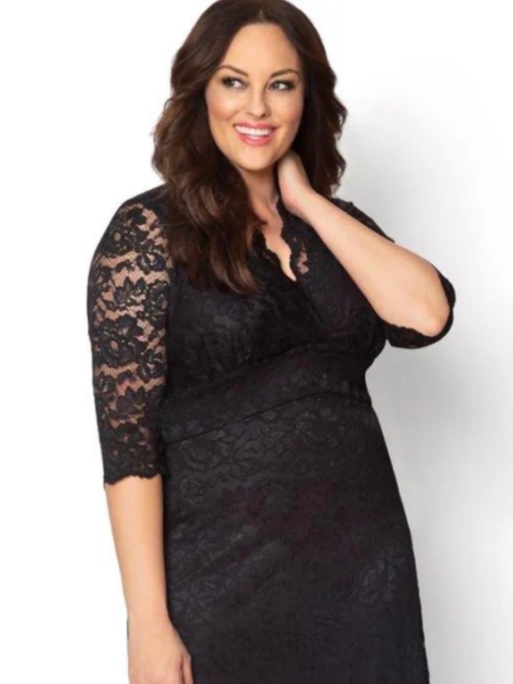 Kiyonna Scalloped Boudoir Lace Dress.